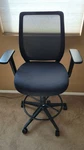 Staples Essentials Fabric Drafting Stool With Backrest And Footrest, Black.... Fixed Price $99.99.