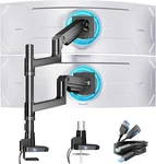 Ares Wing Dual Monitor Arm 17-49" Heavy Duty Gas Spring Desk Mount W/ Usb- Ob. Fixed Price $62.50.