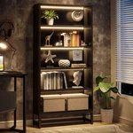 Tribesigns Tall Black Bookshelf, 70.8 Large Bookcases Organizer Wit.... Fixed Price $164.97.