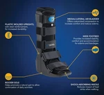 United Ortho Air Cam Walker Fracture Boot, Medium, Black Long Tall Top. Fixed Price $35.00.