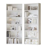 Bookshelves Bookcases Set Of 2 Floor Standing 6 Tiers Industrial White. Fixed Price $147.74.