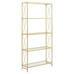 Crosley Furniture Helena 5-SHELF Traditional Glass & Metal Etagere In Gold. Fixed Price $235.41.