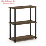 24"W X 12"D 30"H,FURINNO 3-SHELF Bookcase, Walnut/black, Freestanding. Fixed Price $35.74.