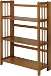 3-SHELF Stackable 27.5" Wide-chestnut Fold Bookcase. Fixed Price $145.61.