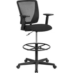 Flash Mid-back Drafting Chair/fabric Seat, Adj Foot Ring/arms, Bk GO-2100-A-GG. Fixed Price $214.99.