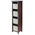Winsome Verona 5-TIER Tall Storage Shelf Solid Wood Baskets Bookcase Walnut. Fixed Price $201.44.