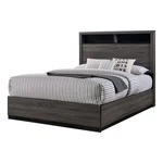 Benjara Wooden Eastern King Bed With Bookcase Headboard And Grain Details- Gray. Fixed Price $771.99.