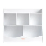 Vevor Wood Kid Storage Toy Organizer With Bookshelf 5-CUBBY White. Fixed Price $79.99.
