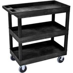 Luxor E-series Black 3-SHELF Tub Cart 500 Lb. Cap. 35-1/4"L 18"W 36-1/4"H. Fixed Price $171.01.