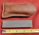 Smiths 4X1" Knife Sharpening Stone Leather Pouch Case Cutlery World Kansas. Fixed Price $11.00.