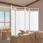 White Medical Privacy Screen Folding 4 Panel Room Divider Curtains With 8 Wheels. Fixed Price $88.92.