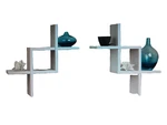 Danya B Decorative White Wall Mounted Reversed Crisscross Shelves Set Of 2 New. Fixed Price $19.99.