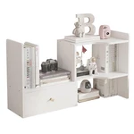 Wweenuo Expandable Wood Desktop Bookshelf, 12.6 8.46 13.8 Inches, White. Fixed Price $44.29.
