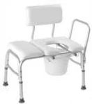 Deluxe Vinyl Padded Transfer Bench Cut Out Commode Pail B15211 Safety Shower. Fixed Price $126.99.