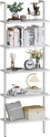 5-TIER White Wooden Ladder Shelf Modern Wall-mounted Bookcase & Plant Stand. Fixed Price $87.99.