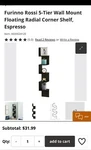 Furinno 5 Tier Wall Mount Floating Radial Corner Shelf Room Decor. Fixed Price $27.00.
