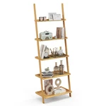 5-TIER Bamboo Ladder Wall-leaning Bookshelf Display Bookcase Storage Rack. Fixed Price $64.99.