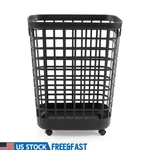 Rolling Laundry Hamper 2.6 Bushel Black Plastic Storage Bin Open Top Portable. Fixed Price $41.15.