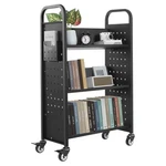 Vevor 3-TIER Rolling Book Cart Single Sided V-shaped Shelves Truck Black. Fixed Price $119.90.