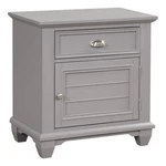 Benjara Limi Nightstand- 1 Drawer- Door Cabinet- Gray Solid Wood- 28 Inch. Fixed Price $341.05.