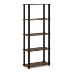 Furinno Turn-s-tube Engineered Wood 5-TIER Shelf Display Rack Walnut/brown. Fixed Price $66.35.