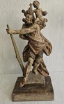 Carved Polychrome Wood Sculpture Of Saint Christopher, 18TH Century. Fixed Price $1895.00.