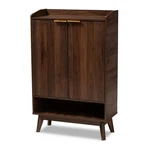 Baxton Studio Mid-century Lena Wood Shoe Cabinet Walnut Brown. Fixed Price $225.99.
