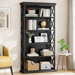 Industrial 6-TIER Bookcase, 71" Tall Black Bookshelves For Home & Office. Fixed Price $266.99.
