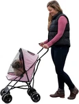 Compact Lightweight Pet Stroller Dog Cat Easy Fold Pink 15LB Capacity 6IN Wheels. Fixed Price $109.34.