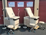 Enochs Medline Exam Table New Cream Upholstery Tan Base *premier Used Medical*. Fixed Price $1019.70.