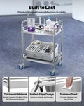 Vevor Stainless Steel Cart, 2-TIER Rolling Lab Utility With Lockable Wheels. Fixed Price $80.90.