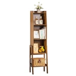 Latifolia Bookshelf, 4-TIER Bamboo Bookcase With Bottom Storage Shelving, Nar.... Fixed Price $148.76.