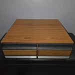 Vintage 24 Vhs Cassette Tape Storage Cabinet Faux Wood Grain Drawer.... Fixed Price $34.99.