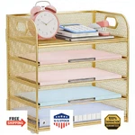 Kinkota Paper Organizer Letter With Handle Mesh 5 Trays Desk File. Fixed Price $42.28.