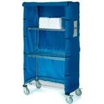 Nexel Chrome Wire Linen Cart With Nylon Cover Shelves 48""L 24""W 69""H. Fixed Price $435.71.