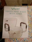 New Vive Toilet Seat Riser With Padded Arms - For Elongated Bowls Ez Install. Fixed Price $32.00.
