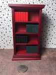 Dollhouse Bookcase 4 Shelves With Books Mahogany Finish 1:12 Scale Furniture. Fixed Price $19.99.