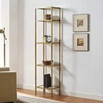 Bookcase 4 Shelf Glass/metal In Antique Gold Crosley Furniture Aimee. Fixed Price $98.00.