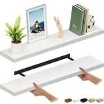 Floating Shelves 48 Wood Wall Shelf Set Of 2 White Ballucci Invisible Brackets. Fixed Price $104.99.