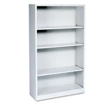 The Hon S60ABCQ Metal Bookcase 34.5" Light Gray Shelves. Fixed Price $580.04.