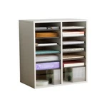 Safco 9422GR Wood Adjustable Literature & Paper Organizer, 16 Comprat. Fixed Price $177.17.