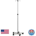 Graham-field Lumex Deluxe Rolling Iv Pole 4 Hooks Height-adjustable Stainless. Fixed Price $188.57.