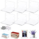 6 Pcs Invisible Floating Bookshelf Heavy Duty Wall Mounted Acrylic Clear. Fixed Price $31.90.