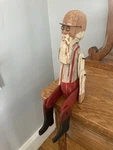 Santa Vintage Wooden Barn Find Bookcase Shelf Pose Able Old Saint Nick. Fixed Price $29.25.