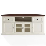 Crosley Furniture Shelby 60"WOOD Corner Tv Stand In White Mahogany. Fixed Price $498.73.
