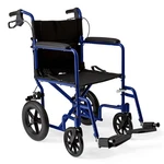 Lightweight Foldable Transport Wheelchair 12 Inch Wheels Handbrakes Blue Medline. Fixed Price $259.99.