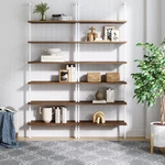Theo 6-SHELF Tall Bookcase, Wall Mount Bookshelf With Natural Wood Finish And.... Fixed Price $562.67.