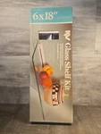 Kv Knape & Vogt Clear Glass Shelf Kit Anchor 6X18" Missing Screws Open Box. Fixed Price $14.39.