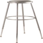 National Public Seating 6430H Grey Steel Stool Vinyl Upholstered. Fixed Price $147.60.