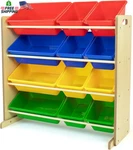 Humble Crew, Natural/primary Kids' Toy Storage Organizer With 12 Plastic Bins, 3. Fixed Price $79.63.